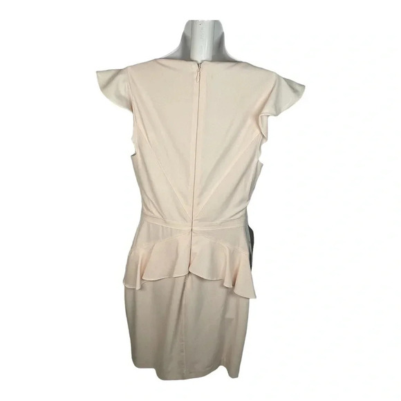 ELISE CREPE PEPLUM DRESS ROBE BASQUE NWT - Picture 2 of 8